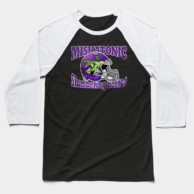 Miskatonic University Football Baseball T-Shirt by DiMaio